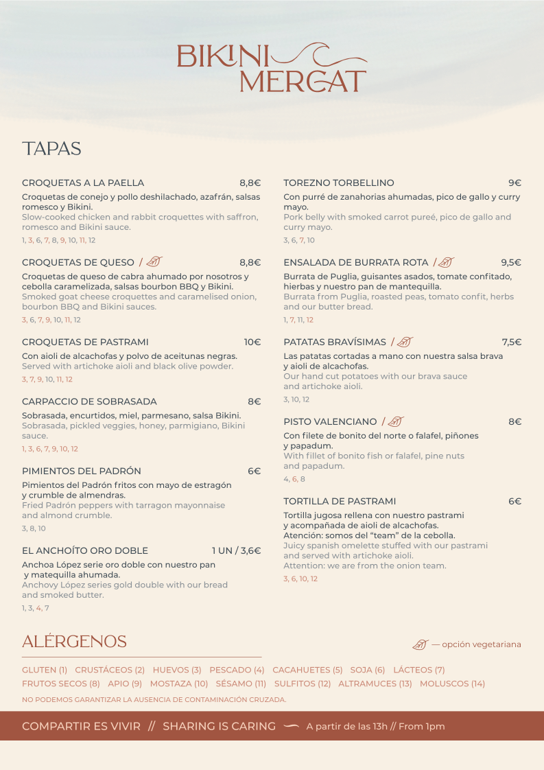 Menu - Bikini | Mercado Brunch & Tapas Bar photo 3