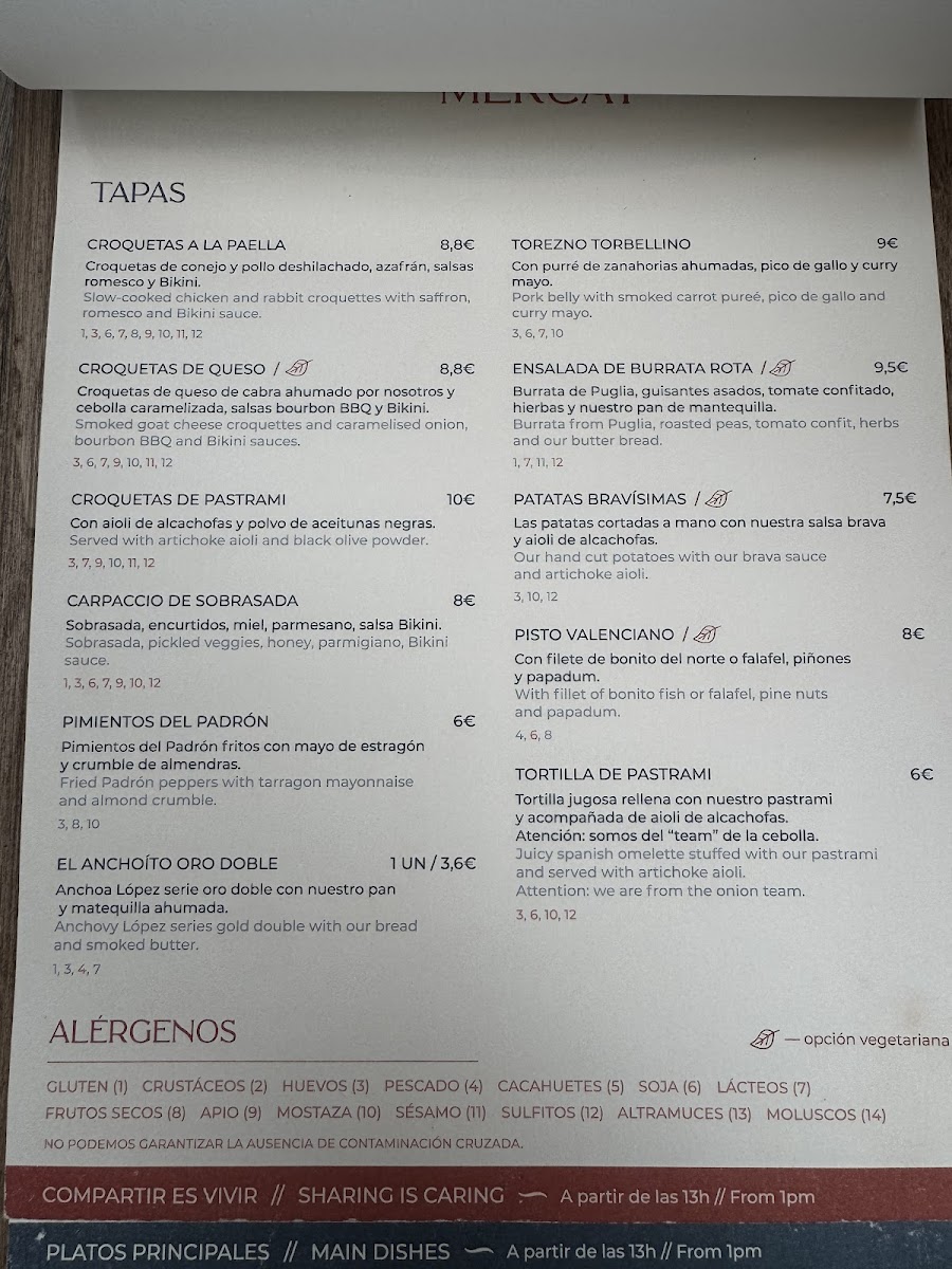 Menu - Bikini | Mercado Brunch & Tapas Bar photo 6